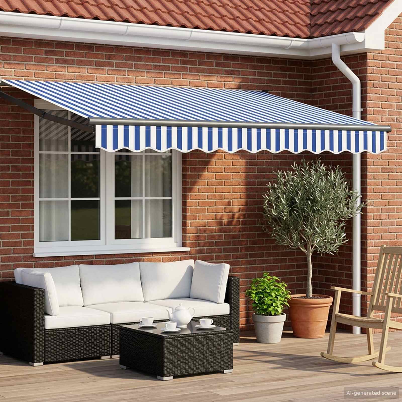 Tettuccio Elettrico Retrattile Blu, Bianco, Antracite 2,5 x 2 m