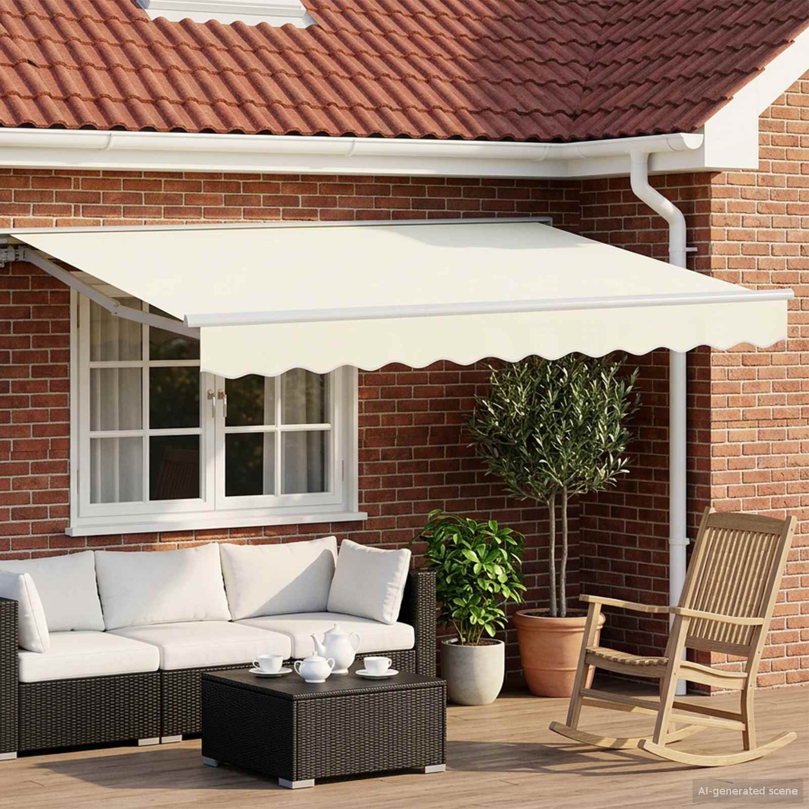 Tenda retrattile manuale Crema 3 x 2,5 m