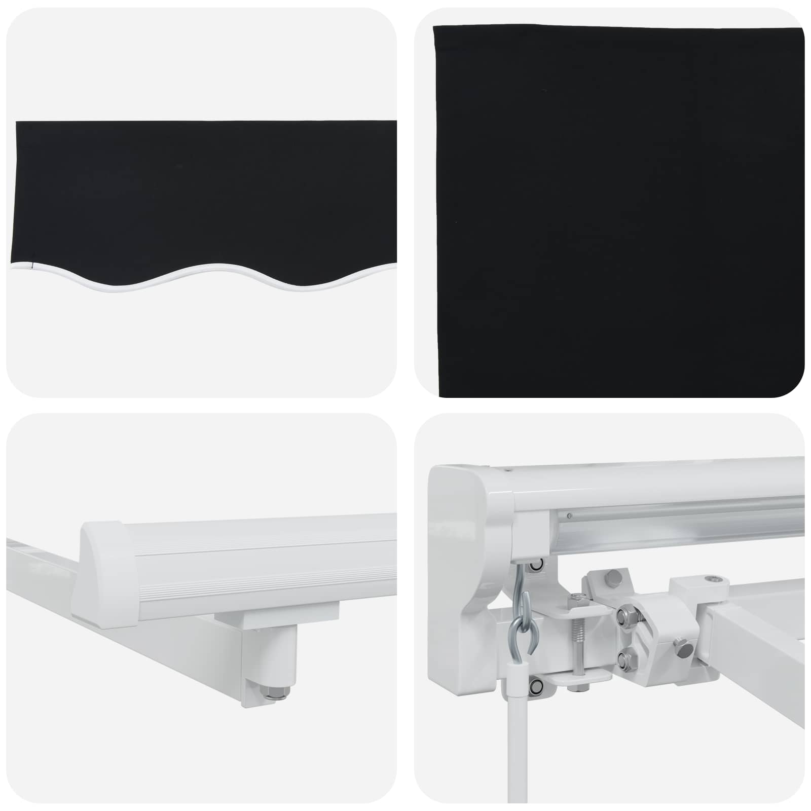 Tenda retrattile manuale Nero 3 x 2,5 m