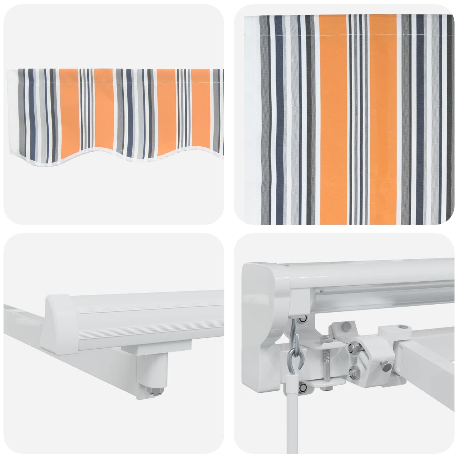 Tenda retrattile manuale Arancione, Grigio, Blu, Bianco