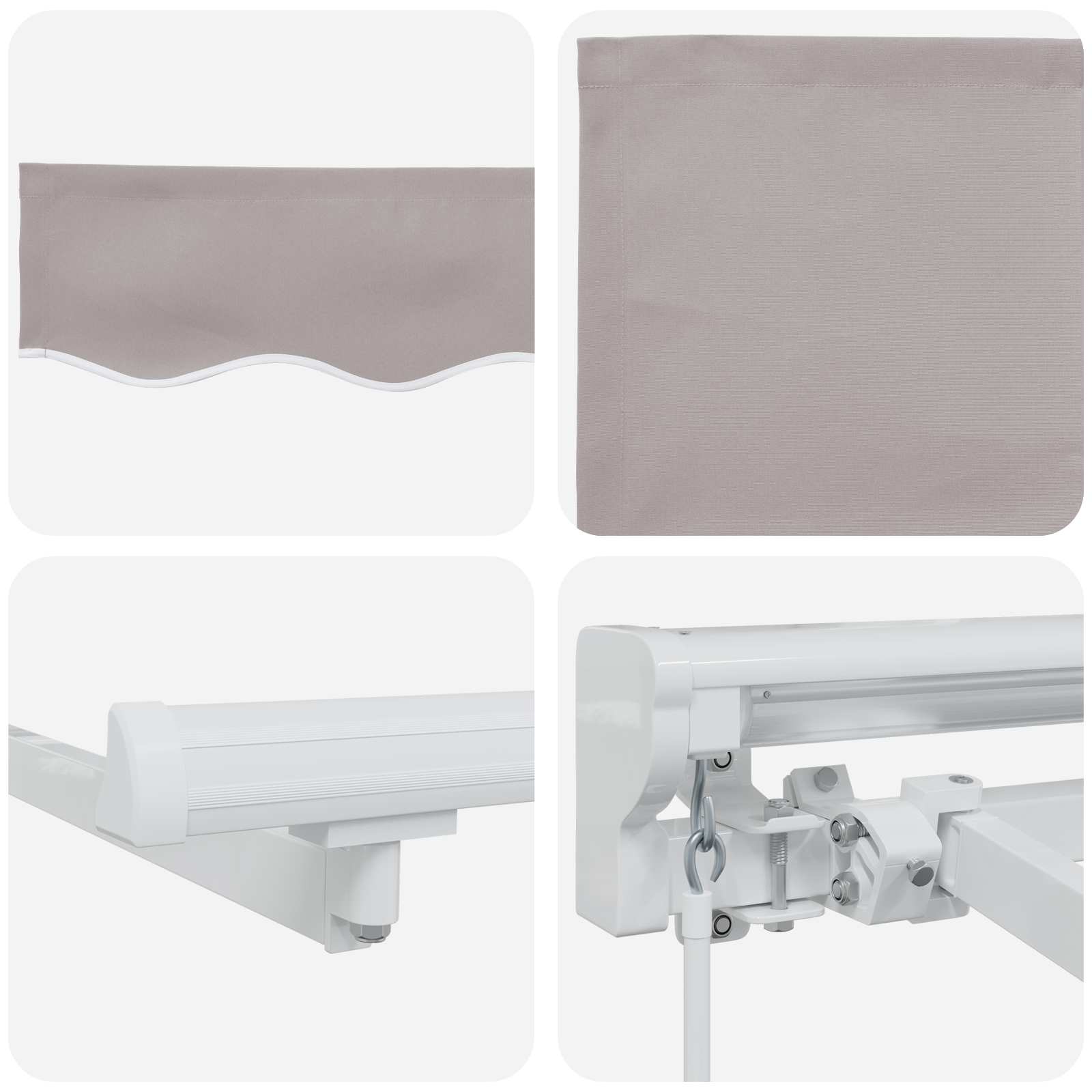 Tenda retrattile manuale Grigio Chiaro 4 × 3,5 m