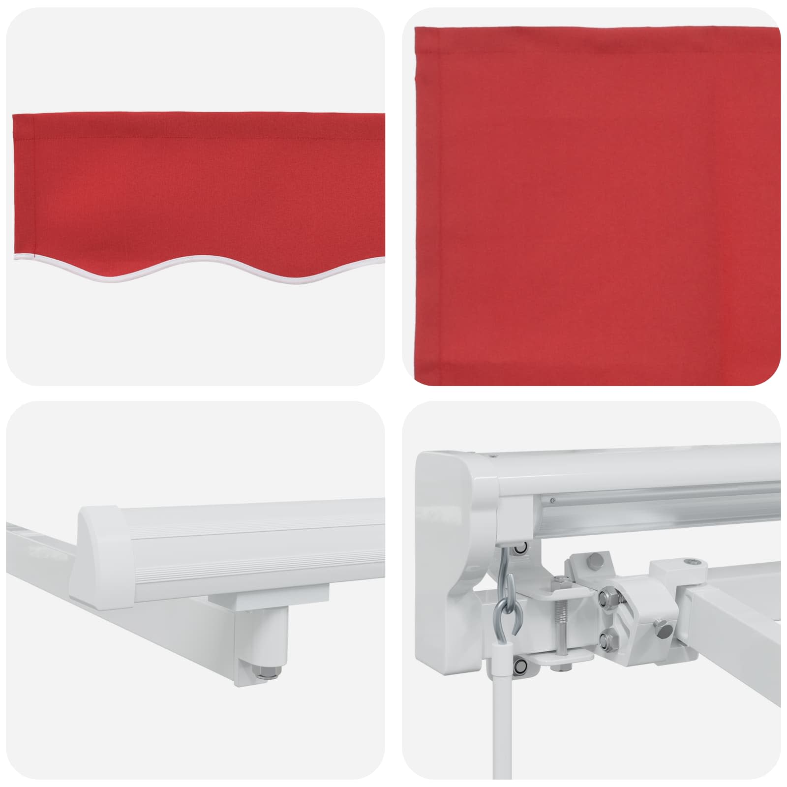 Tenda retrattile manuale Rosso 4 × 3,5 m