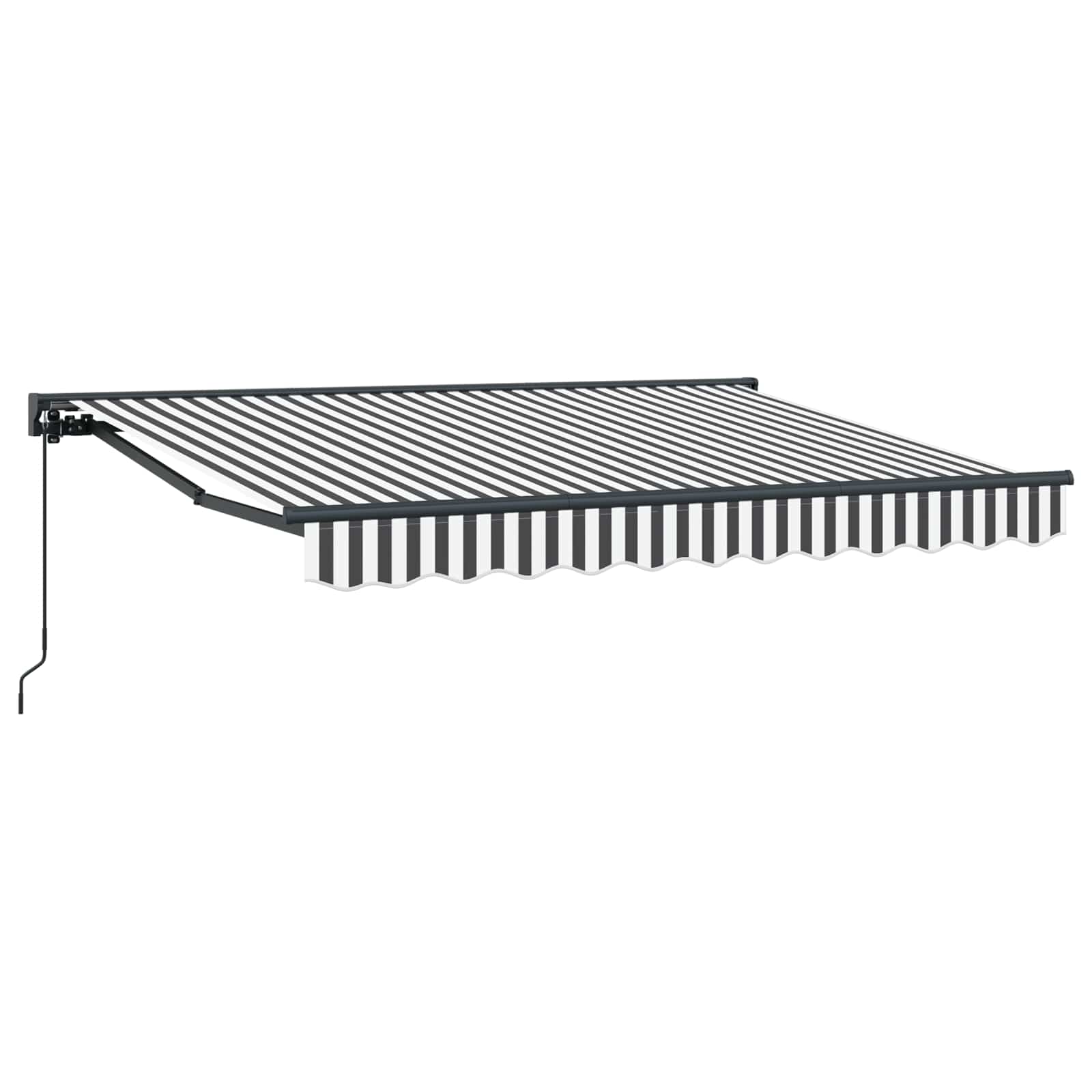 Tenda retrattile manuale Antracite e Bianco 3,5 x 2 m