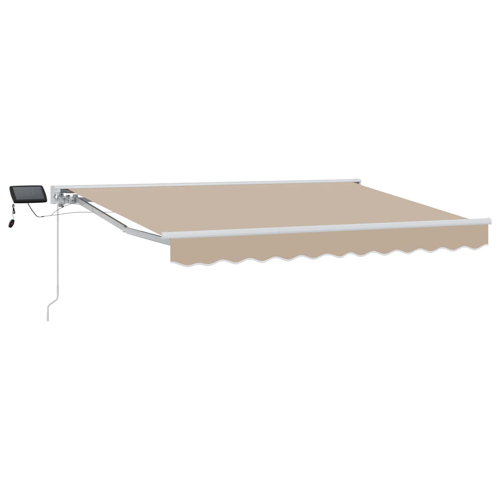 Cornice per Tenda Manuale con LED Beige e Bianco 2,5 x 2 m