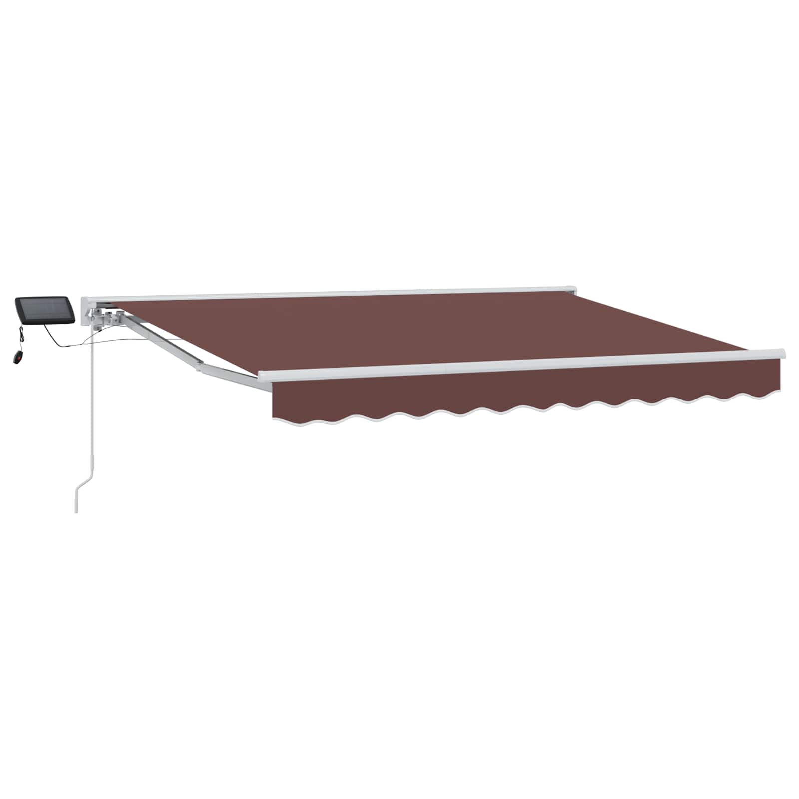 Cornice per Tenda Manuale con LED Marrone e bianco 3 x 2 m