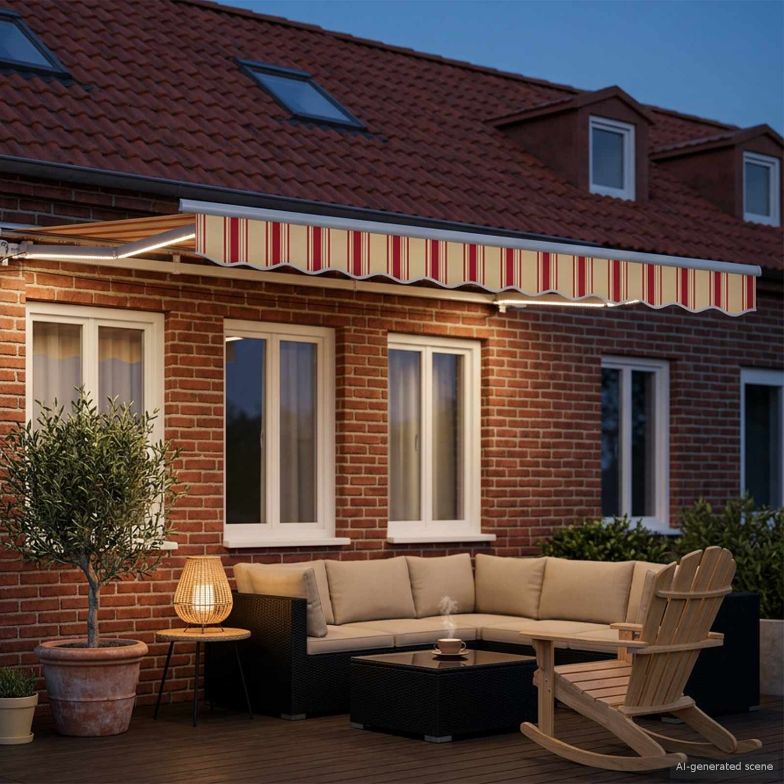 Cornice per Tenda Manuale con LED 3 x 2 m