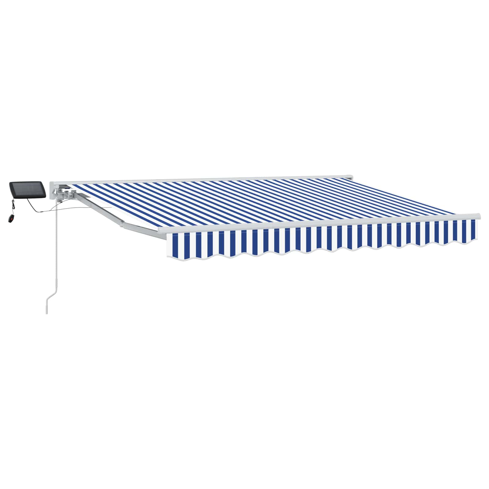 Cornice per Tenda Manuale con LED Blu e Bianco 3,5 x 2 m