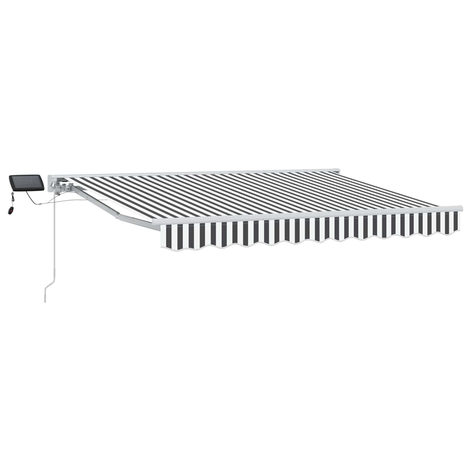 Cornice per Tenda Manuale con LED Antracite e Bianco 3,5 x 2 m