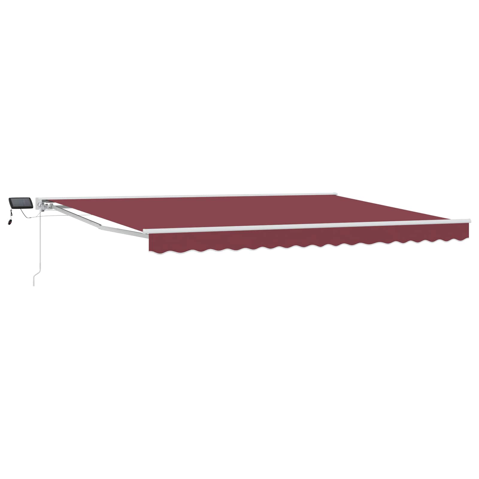 Cornice per Tenda Manuale con LED Borgogna e Bianco 4 x 2 m