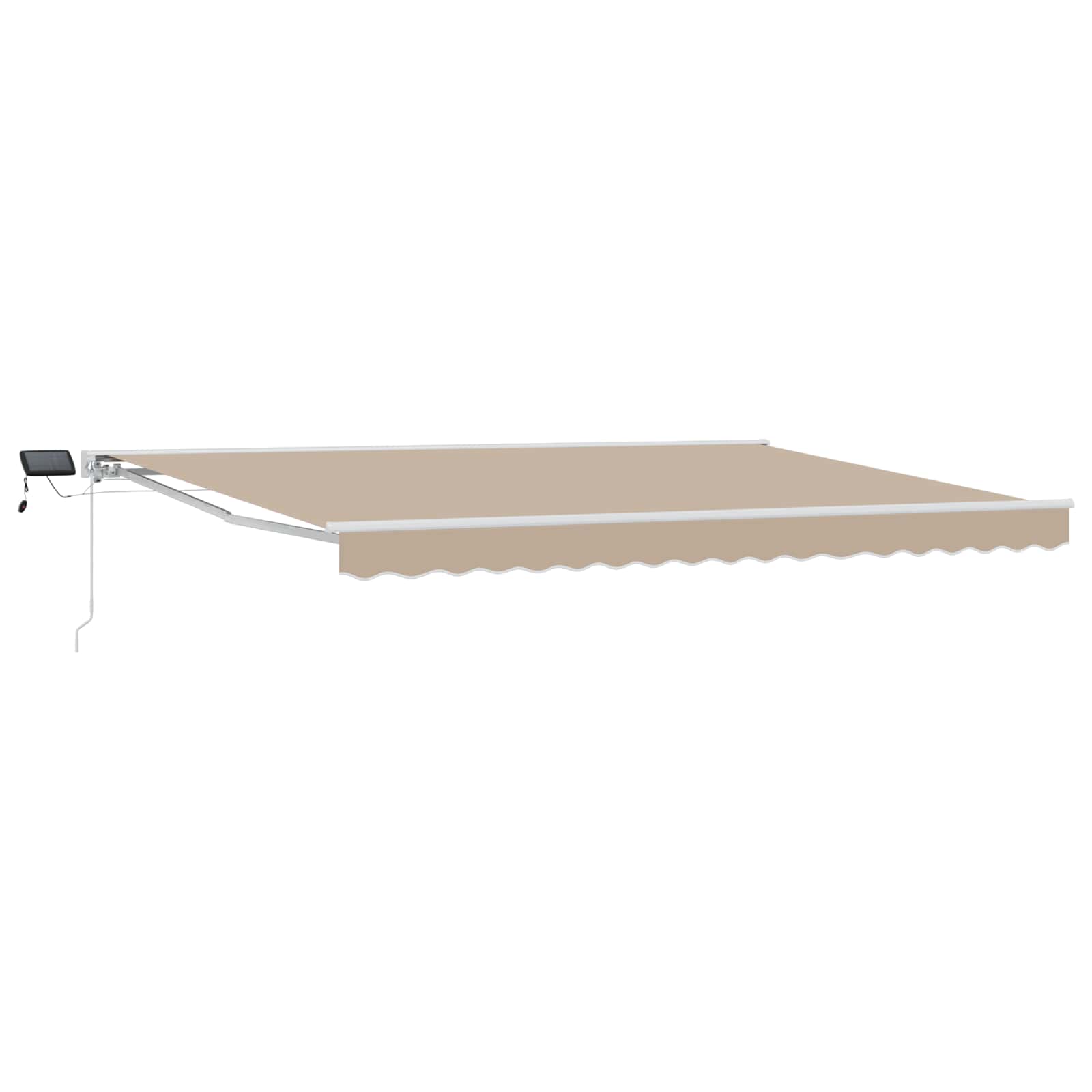 Cornice per Tenda Manuale con LED Beige e Bianco 4 x 2 m