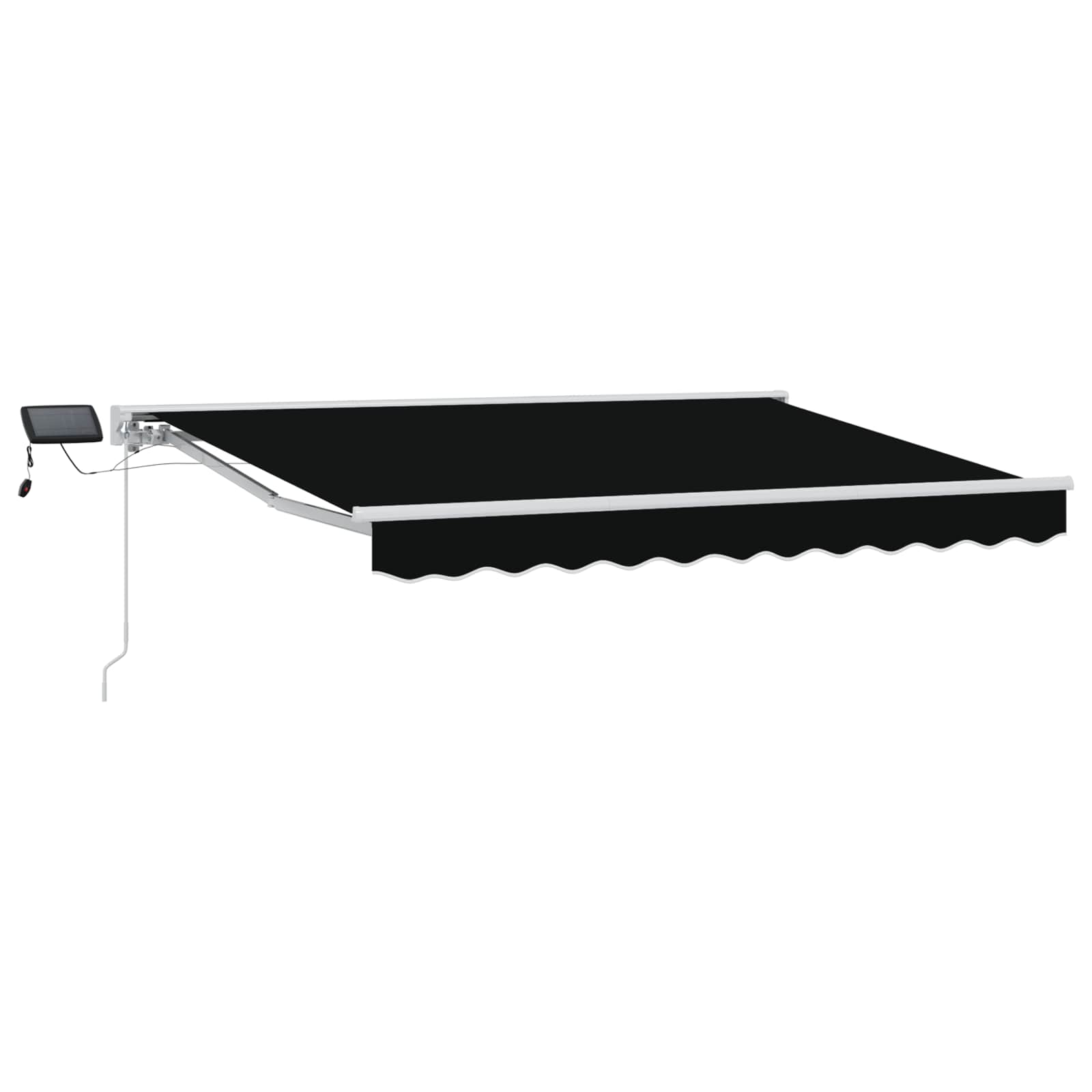 Cornice per Tenda Manuale con LED Nero e Bianco 3 x 2,5 m