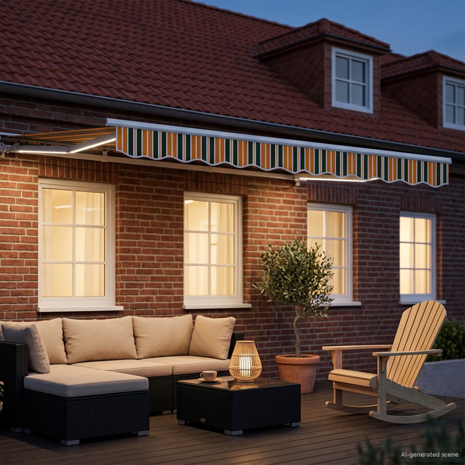 Cornice per Tenda Manuale con LED 3 x 2,5 m