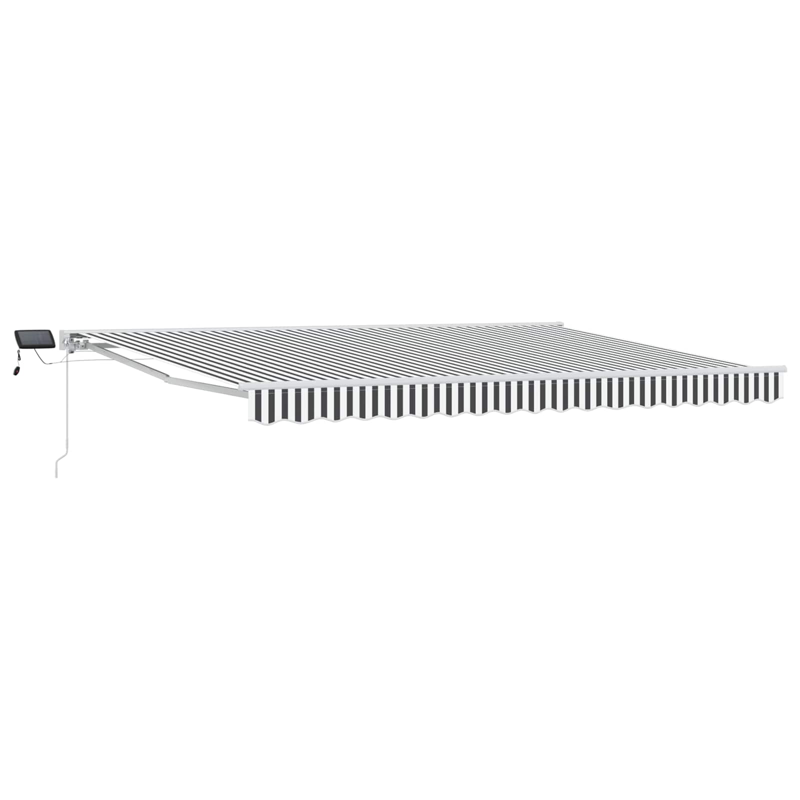 Cornice per Tenda Manuale con LED Antracite e Bianco 4 × 3 m