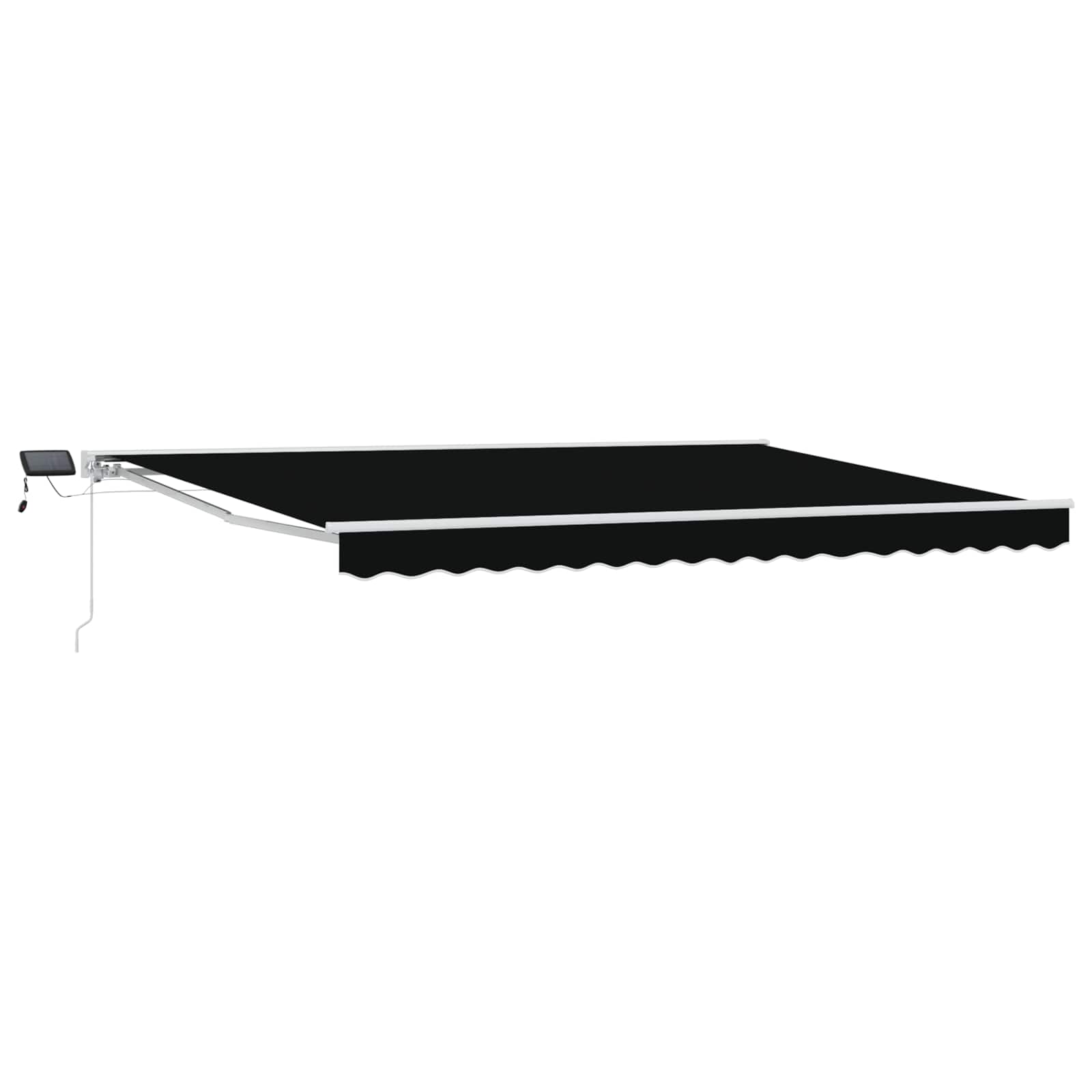 Cornice per Tenda Manuale con LED Nero e Bianco 4 × 3 m