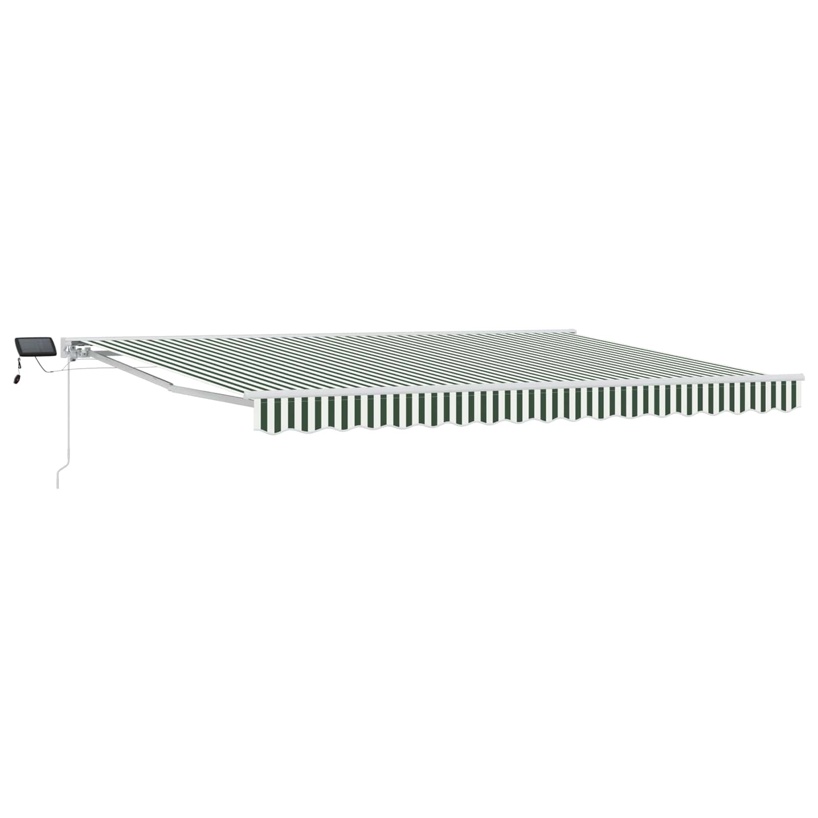 Cornice per Tenda Manuale con LED Verde e Bianco 4 × 3 m
