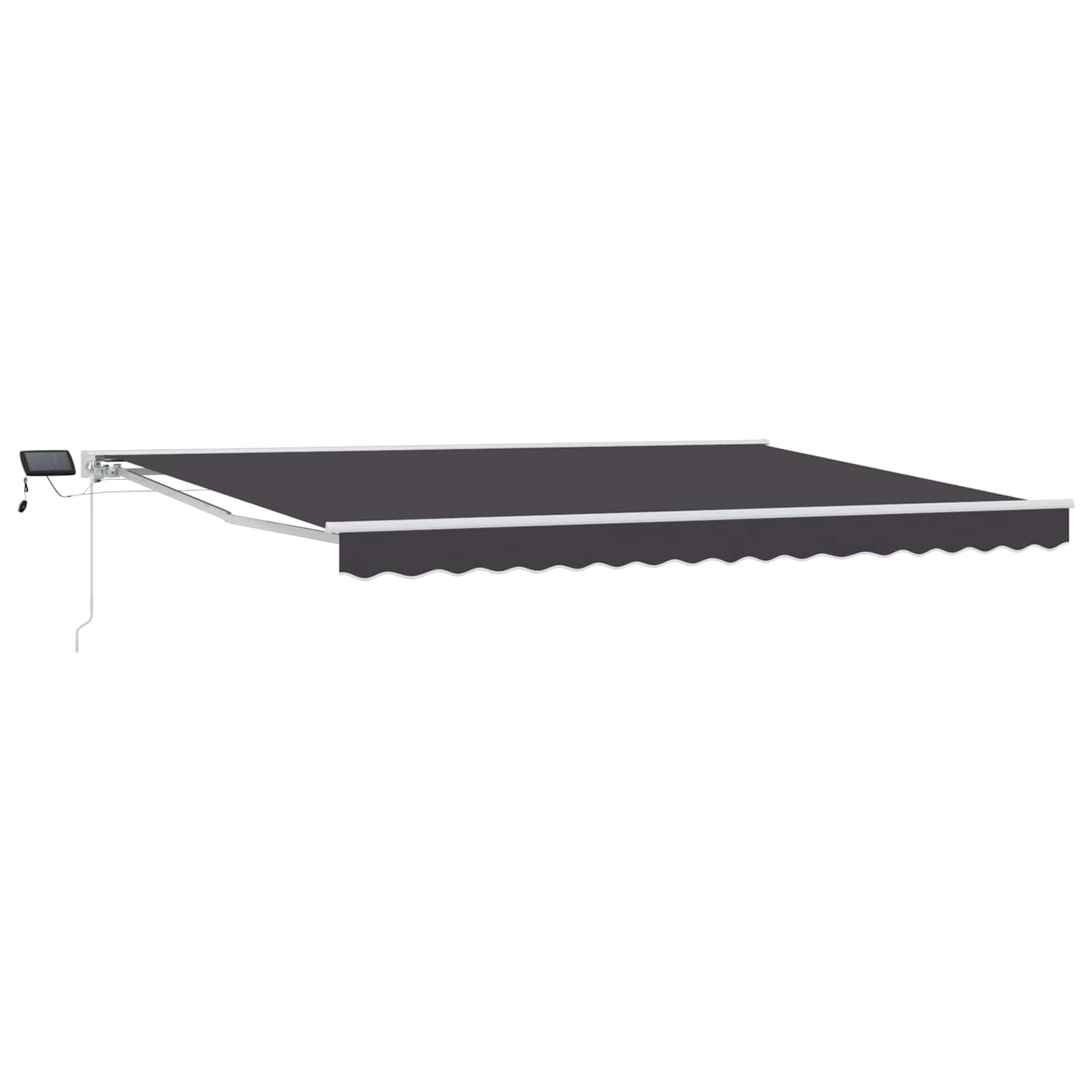 Cornice per Tenda Manuale con LED Bianco e Antracite 4 × 3,5 m