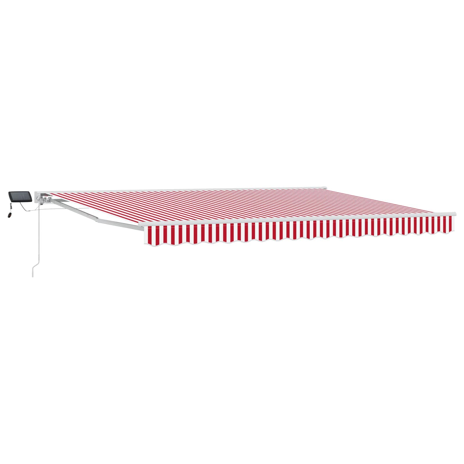 Cornice per Tenda Manuale con LED Rosso e Bianco 4 × 3,5 m