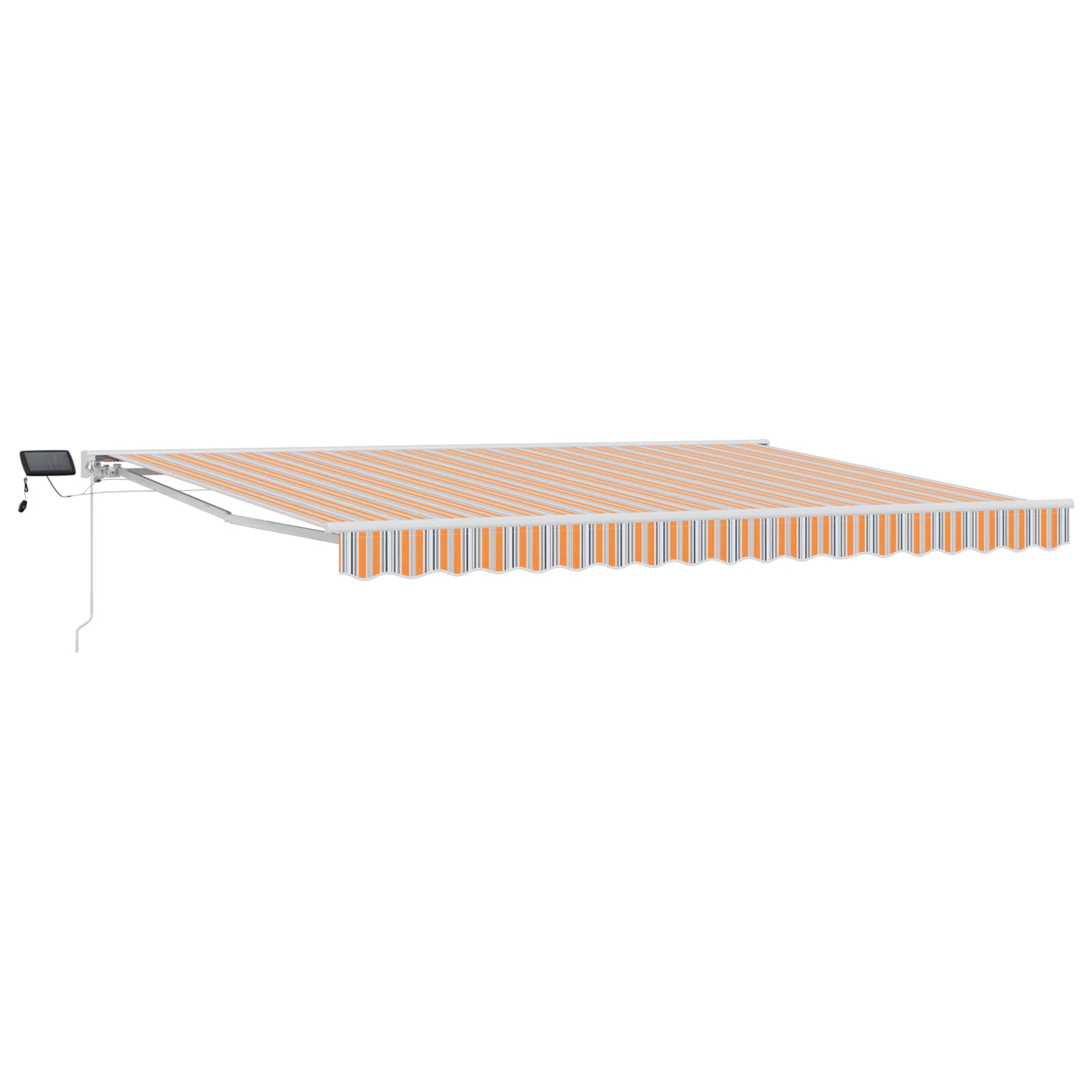 Cornice per Tenda Manuale con LED Arancione e Grigio 4 × 3,5 m