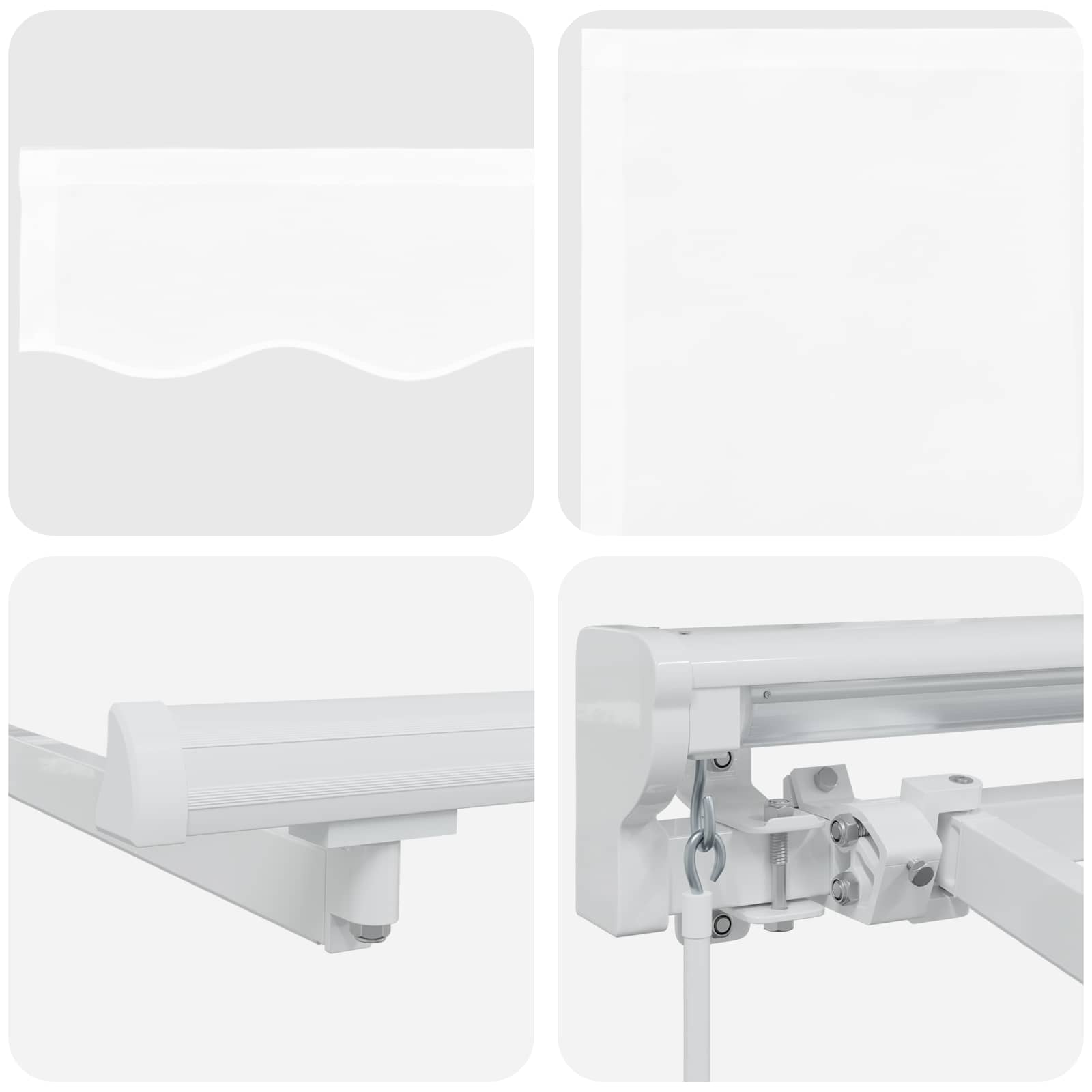 Cornice per Tenda Manuale con LED Bianco 4 × 3,5 m