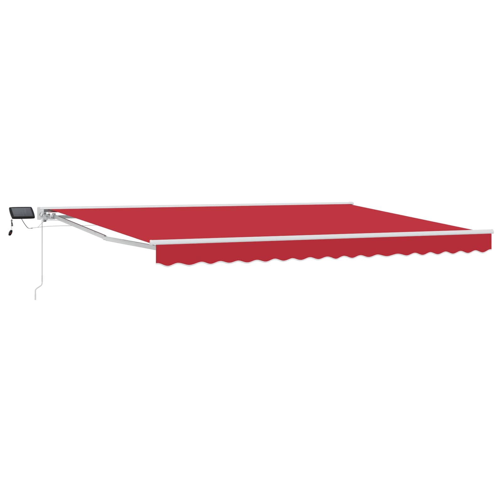 Cornice per Tenda Manuale con LED Rosso e Bianco 4 × 3,5 m