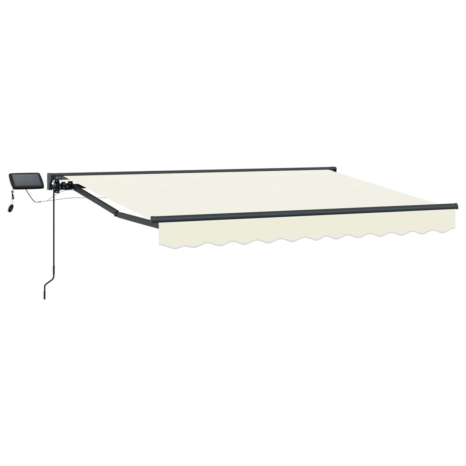 Cornice per Tenda Manuale con LED Crema e Antracite 2,5 x 2 m