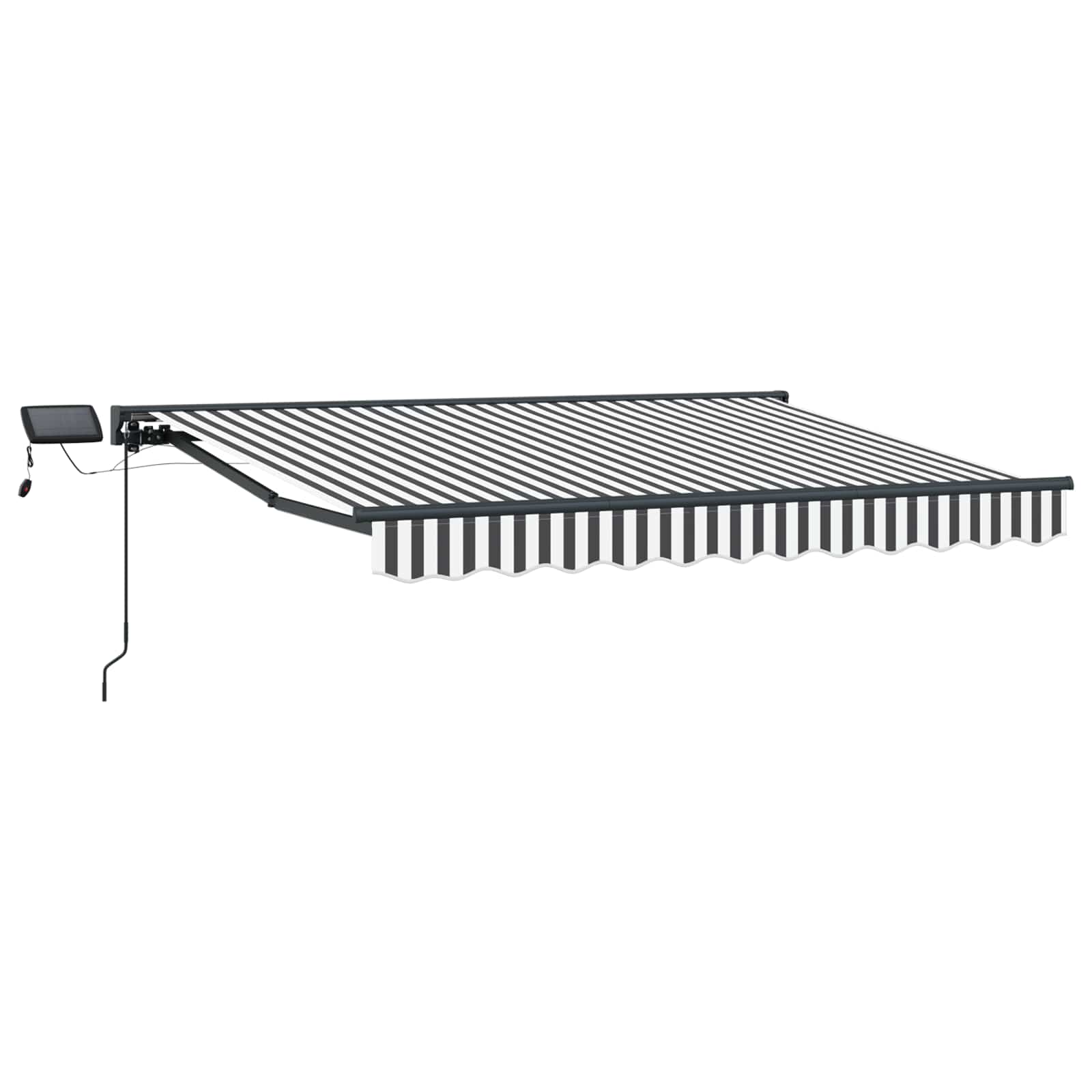 Cornice per Tenda Manuale con LED Antracite e Bianco 2,5 x 2 m