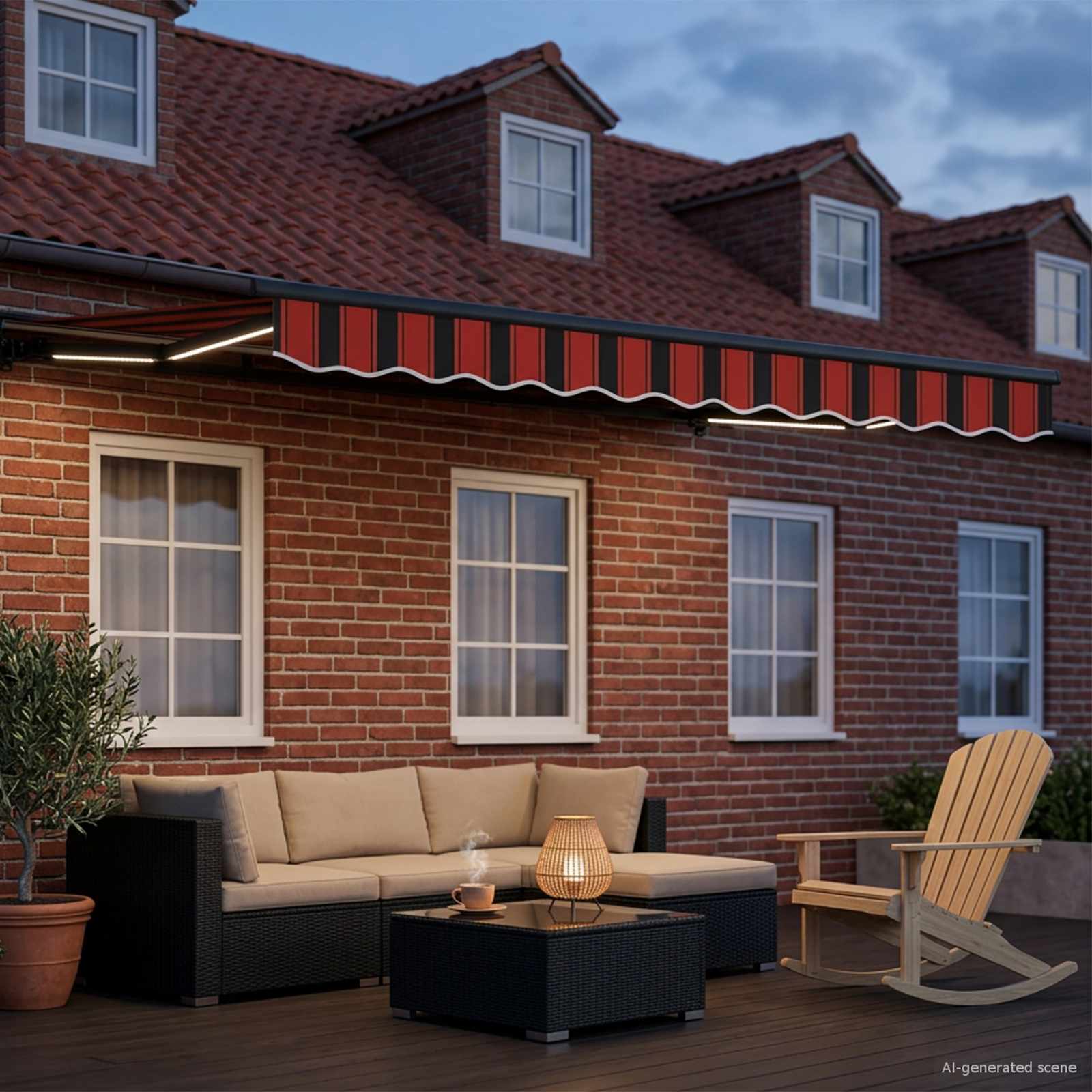 Cornice per Tenda Manuale con LED 3 x 2 m