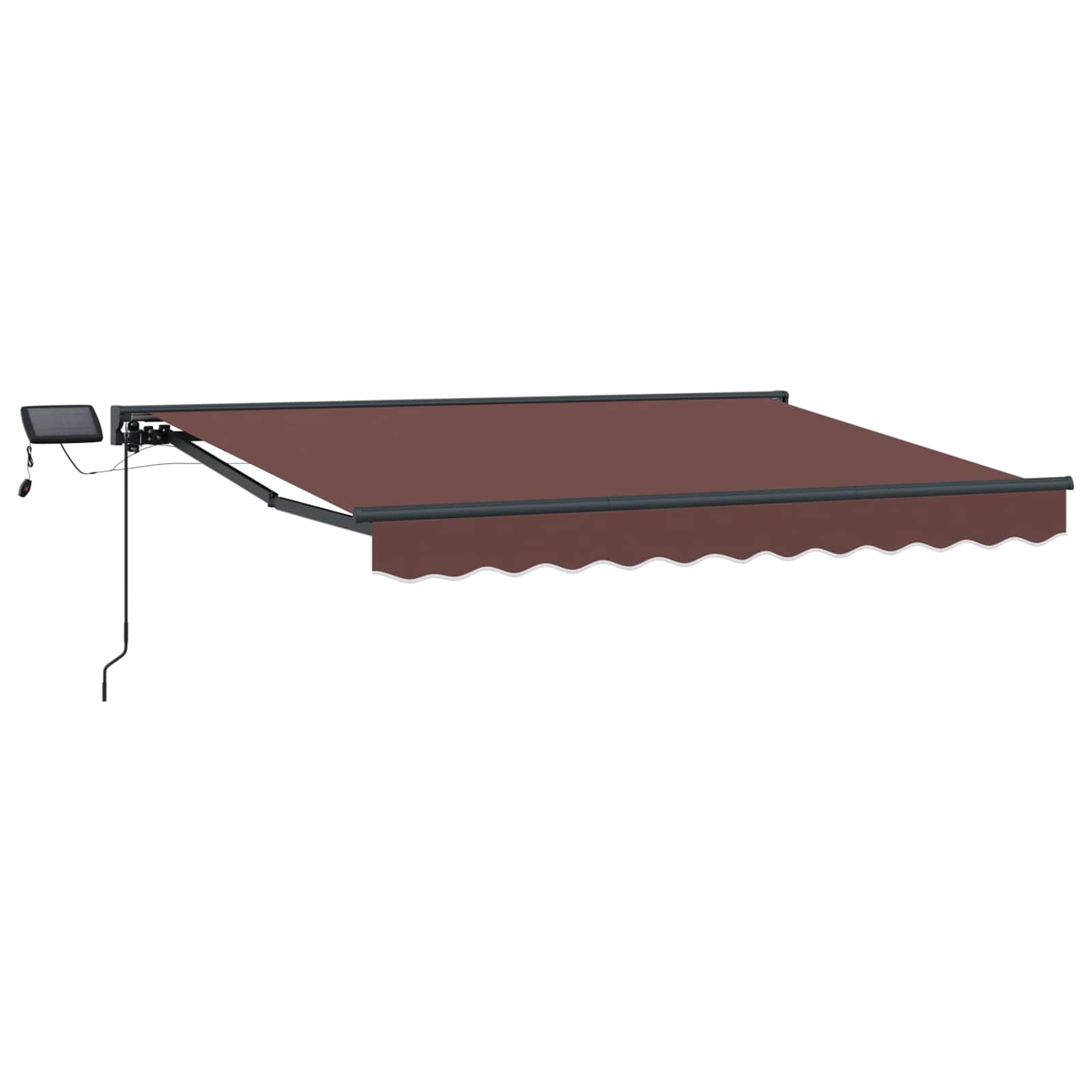 Cornice per Tenda Manuale con LED Marrone e Antracite 3,5 x 2 m