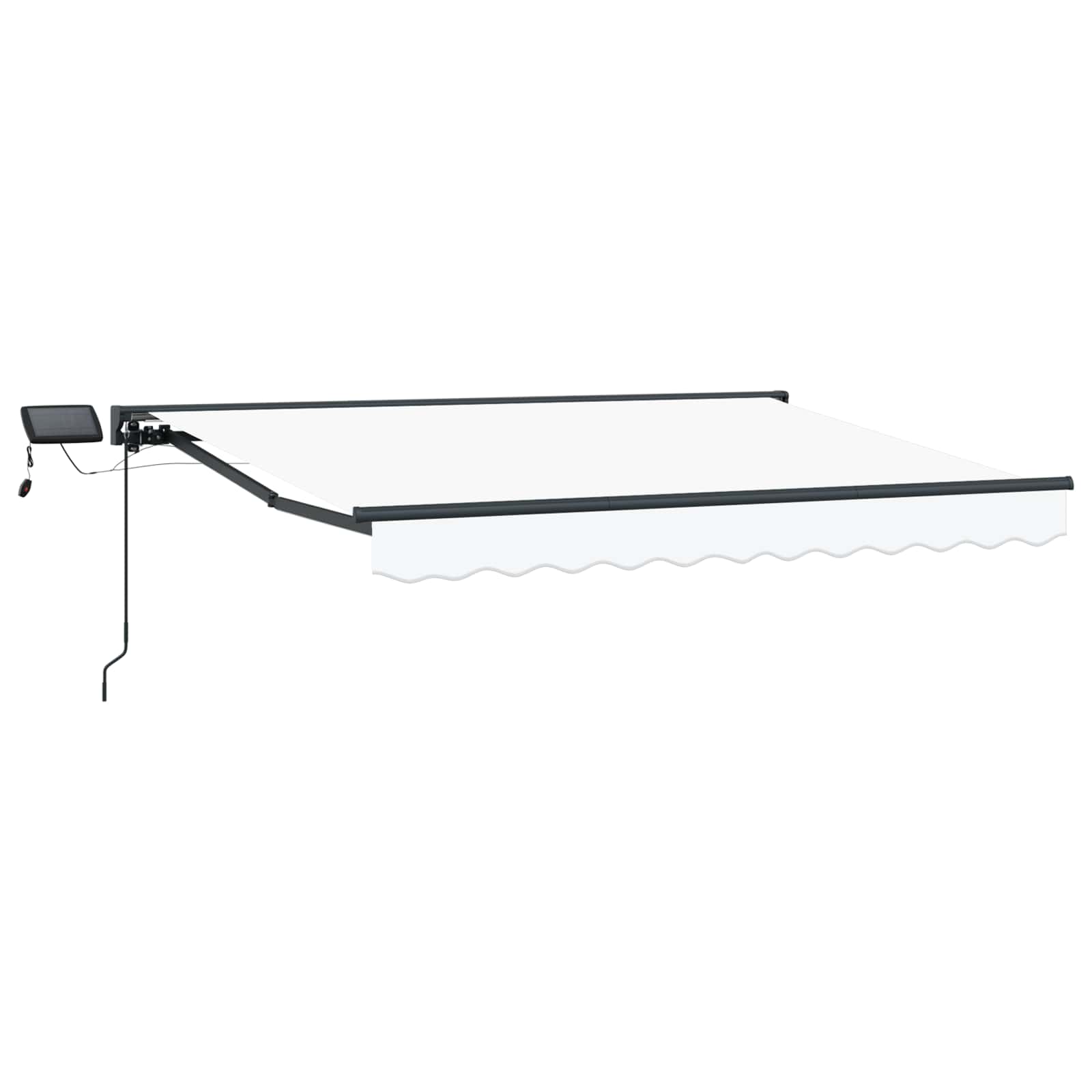 Cornice per Tenda Manuale con LED Bianco e Antracite 3,5 x 2 m