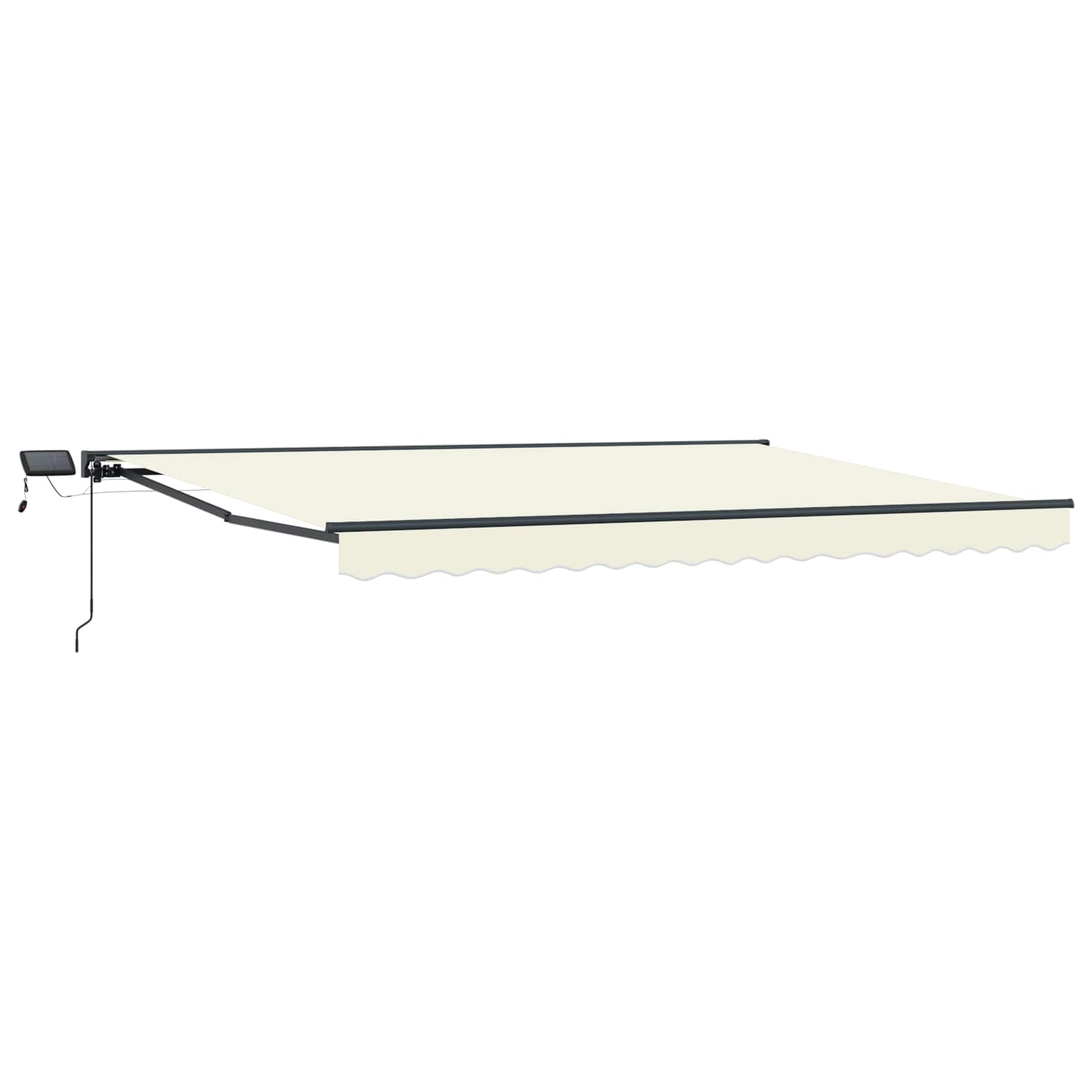 Cornice per Tenda Manuale con LED Crema e Antracite 4 x 2 m