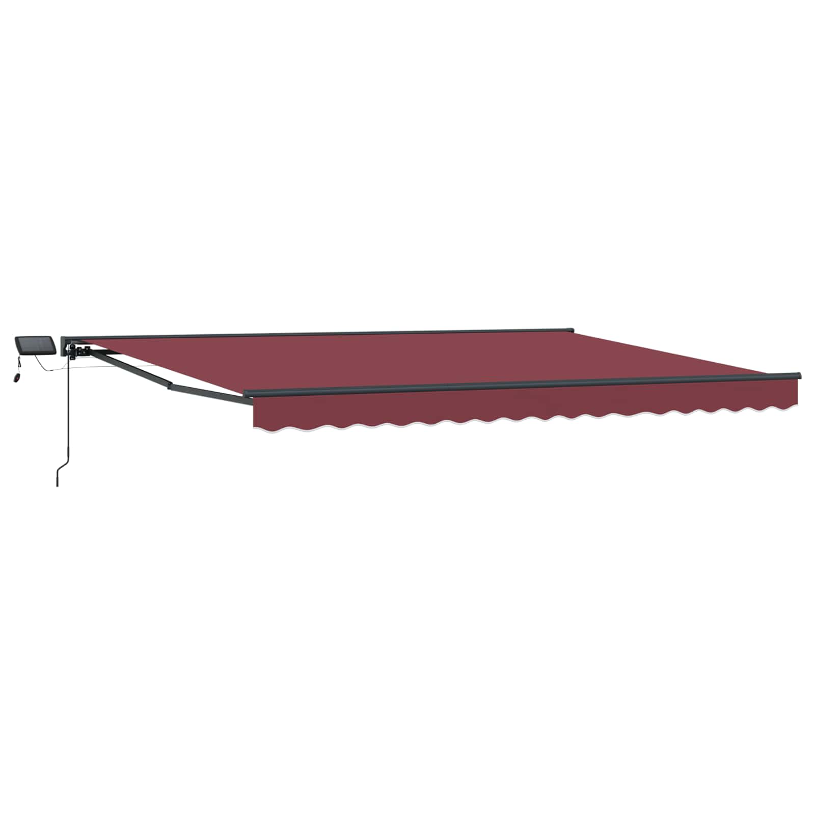 Cornice per Tenda Manuale con LED Borgogna e Antracite 4 x 2 m