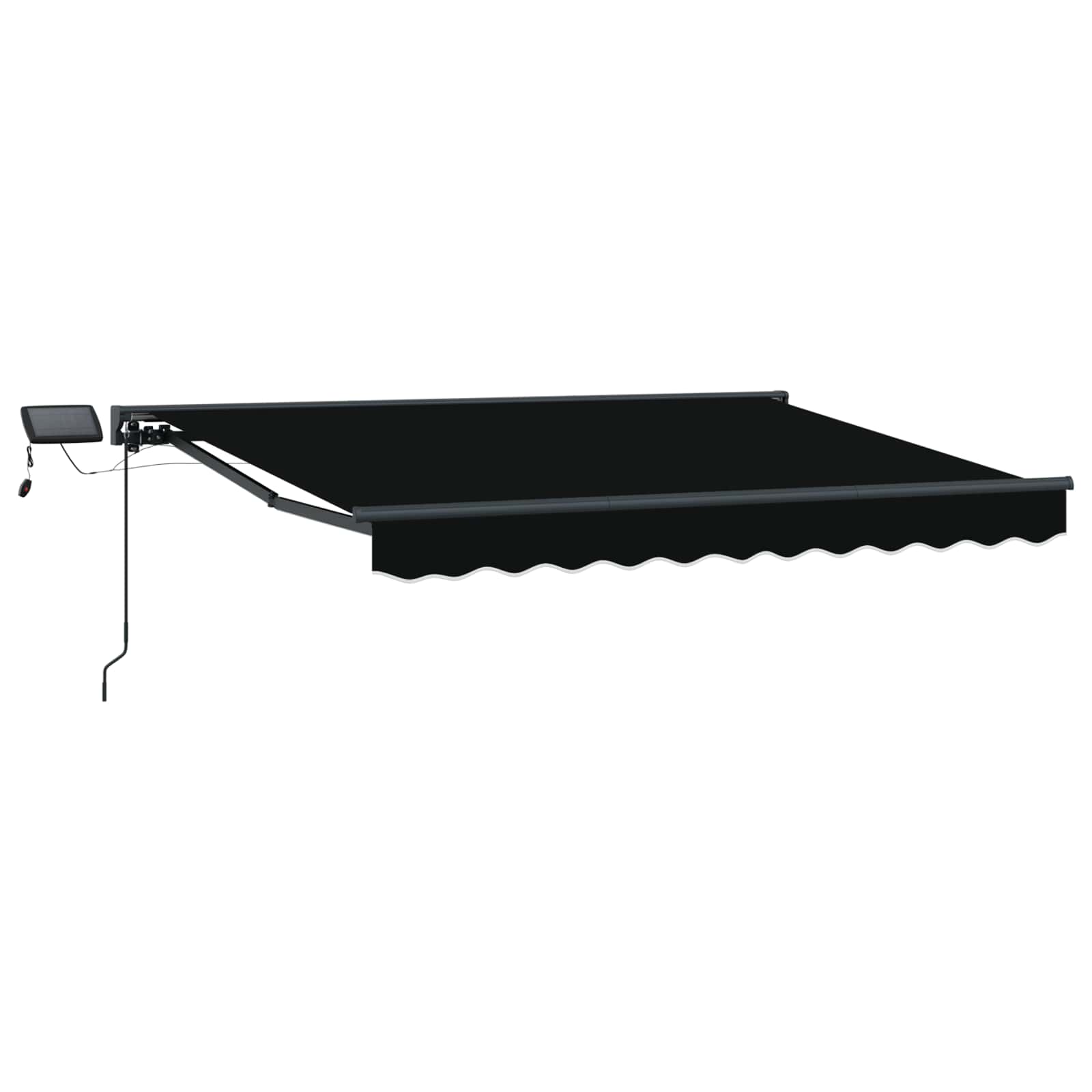 Cornice per Tenda Manuale con LED Nero e antracite 3,5 x 2,5 m