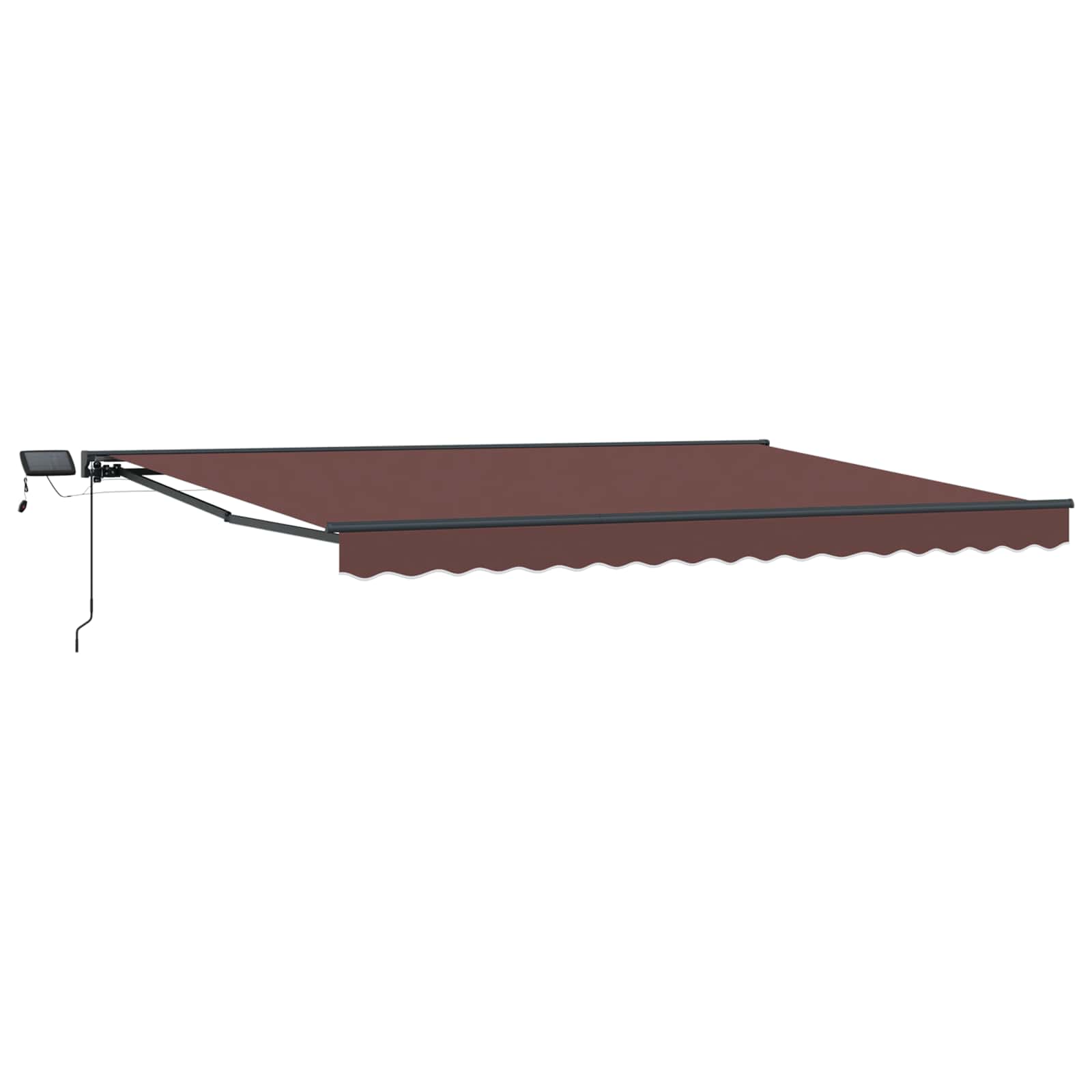 Cornice per Tenda Manuale con LED Marrone e Antracite 4,5 × 3 m