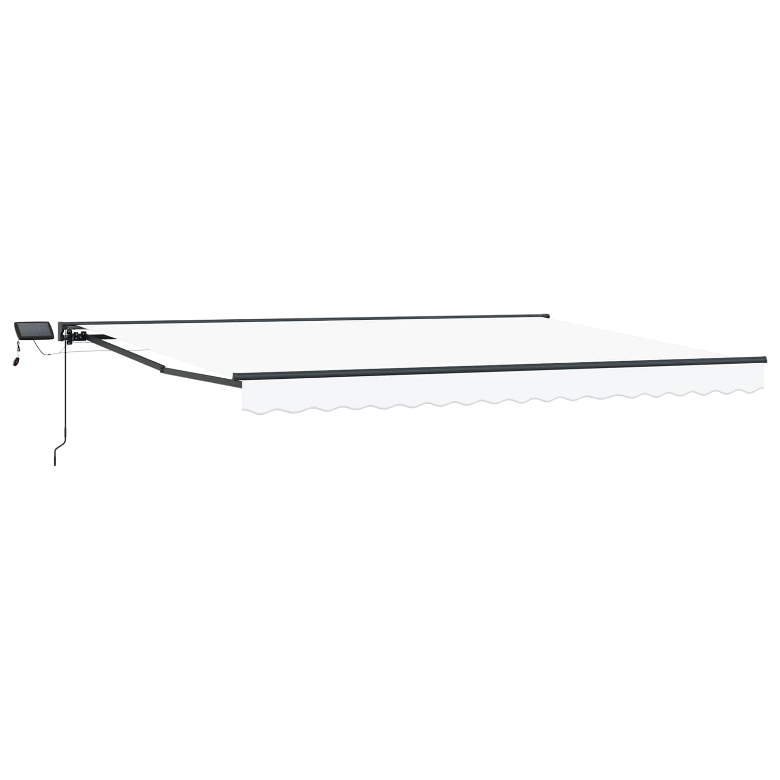 Cornice per Tenda Manuale con LED Bianco e Antracite 4,5 × 3 m