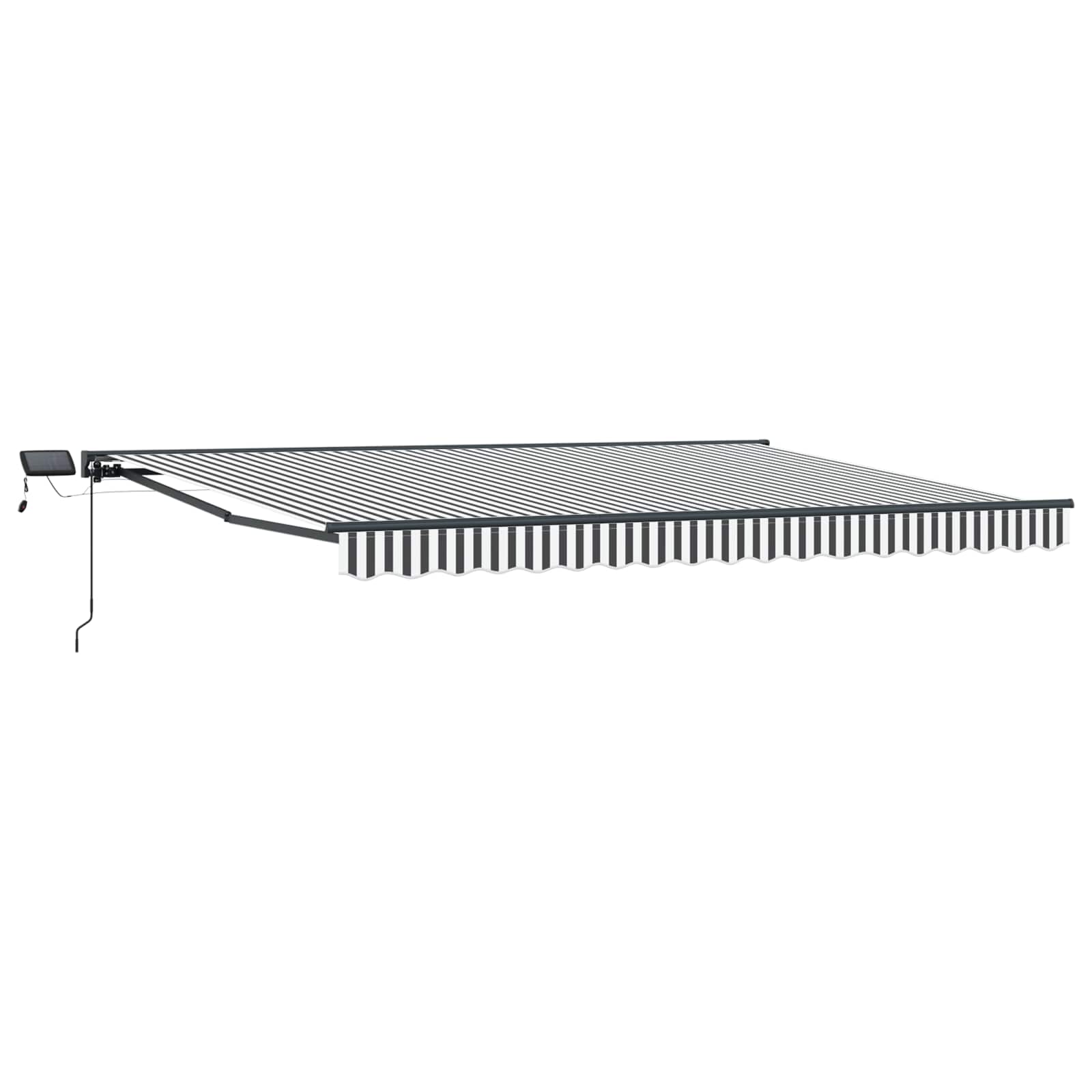 Cornice per Tenda Manuale con LED Antracite e Bianco 5 × 3,5 m