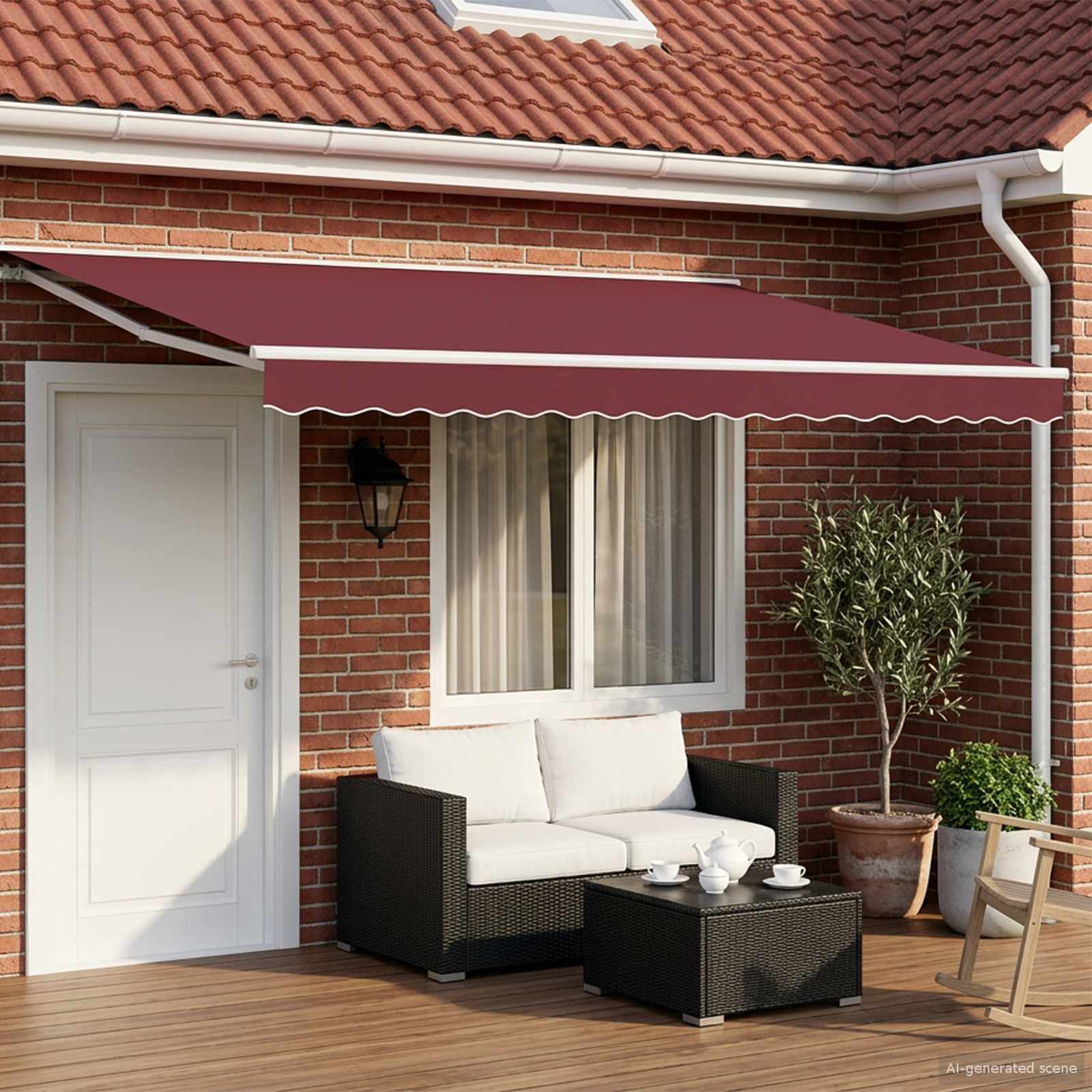 Tettuccio Elettrico Retrattile Borgogna 4,5 × 3,5 m