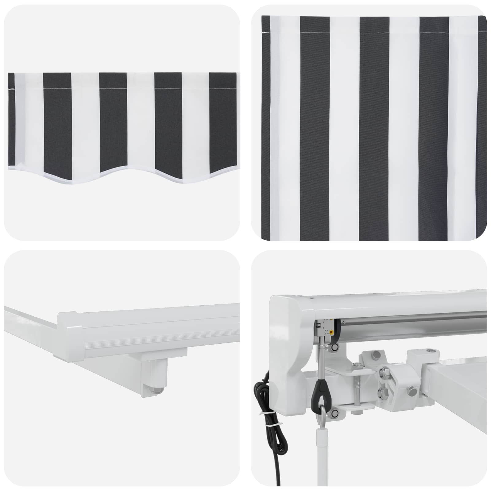 Tettuccio Elettrico Retrattile Antracite e Bianco 4,5 × 3,5 m