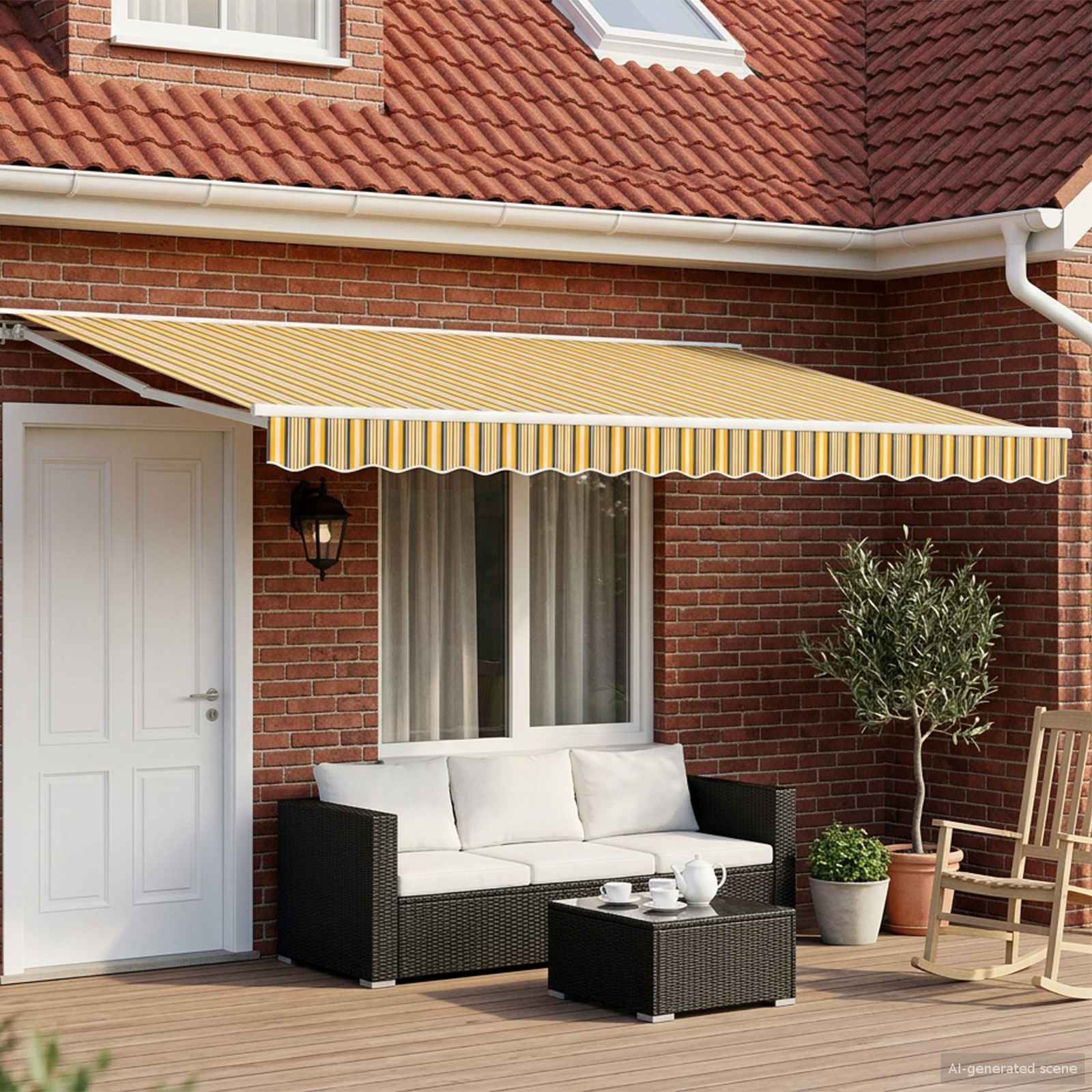 Tettuccio Elettrico Retrattile Giallo, Grigio e Bianco