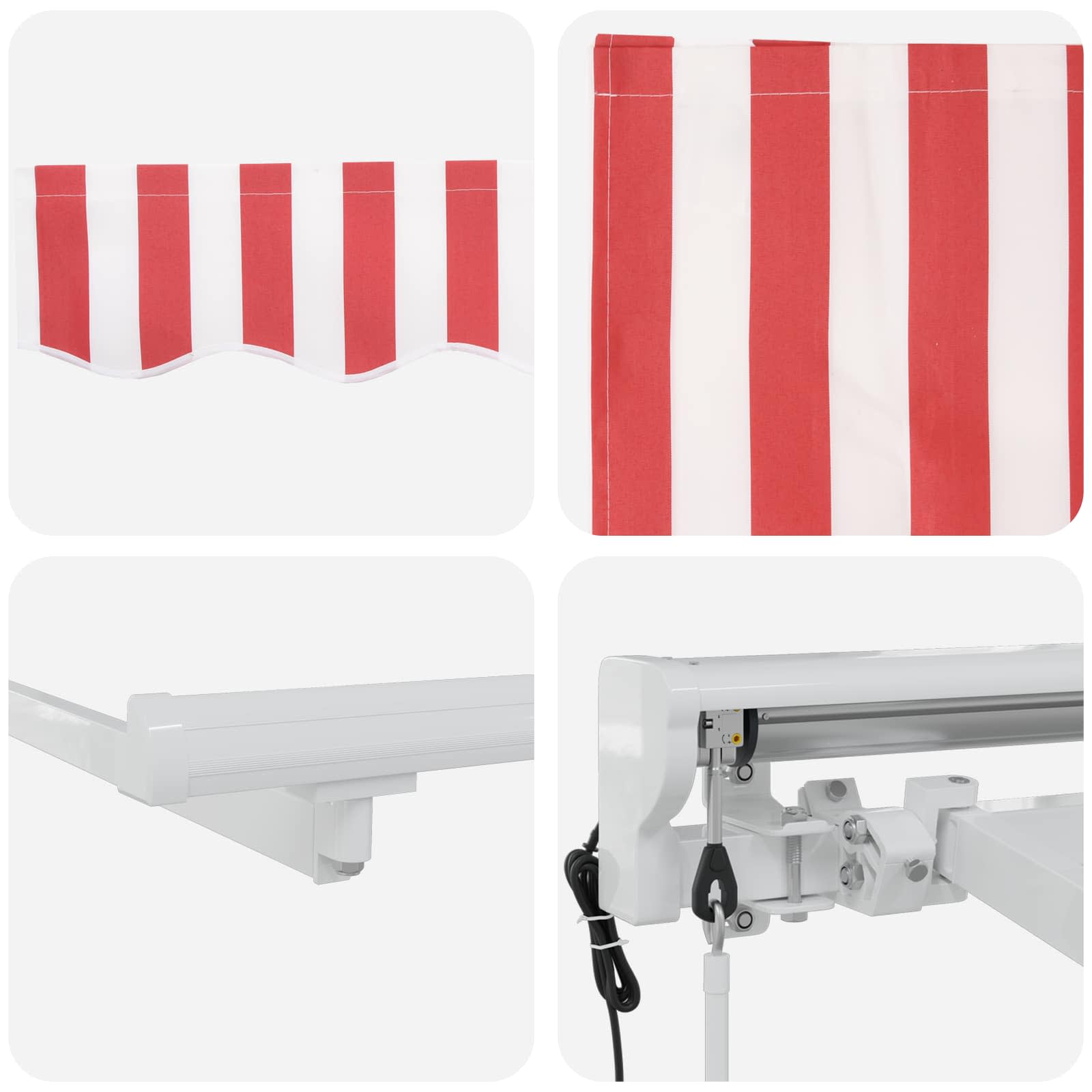 Tettuccio Elettrico Retrattile Rosso e Bianco 5 x 3 m