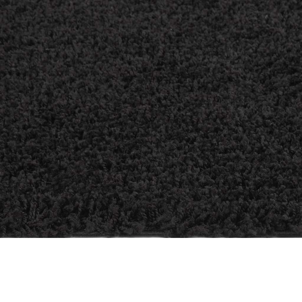 Tappeto Shaggy a Pelo Alto Nero 80x150 cm