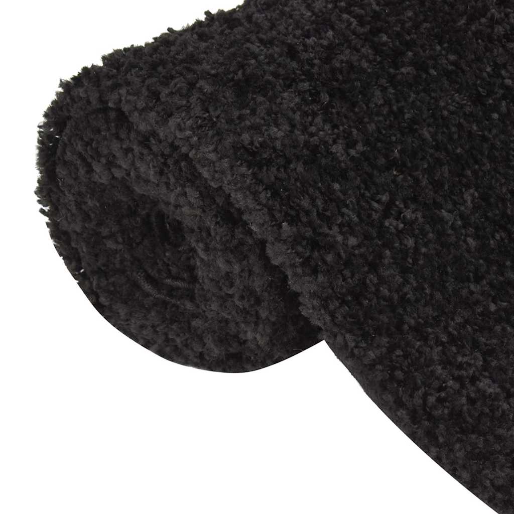 Tappeto Shaggy a Pelo Alto Nero 80x150 cm
