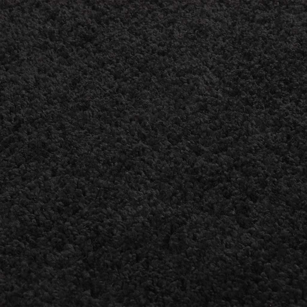 Tappeto Shaggy a Pelo Alto Nero 80x150 cm