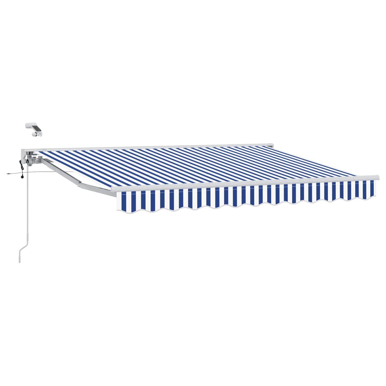 Tettuccio Elettrico Retrattile Blu e Bianco 3,5 x 2 m