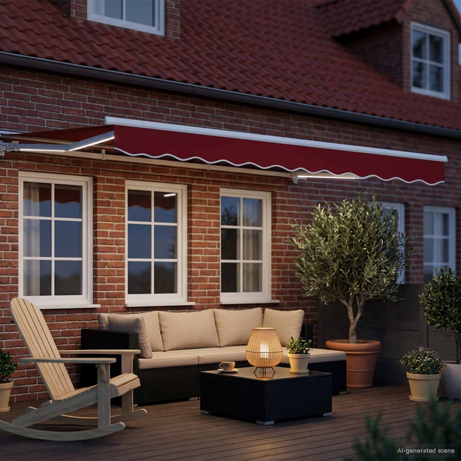 Tettuccio Elettrico Retrattile Rosso e Bianco 3 x 2,5 m