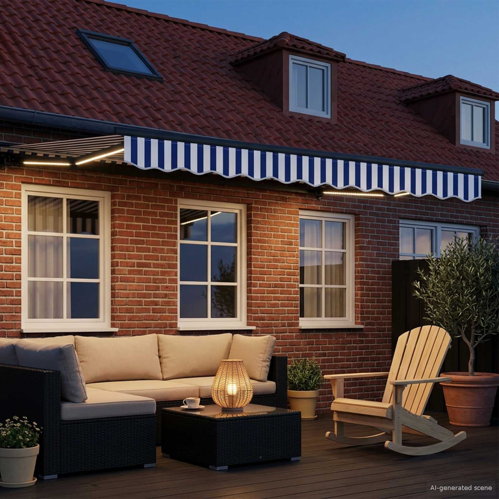 Tettuccio Elettrico Retrattile Blu, Bianco, Antracite 3 x 2 m