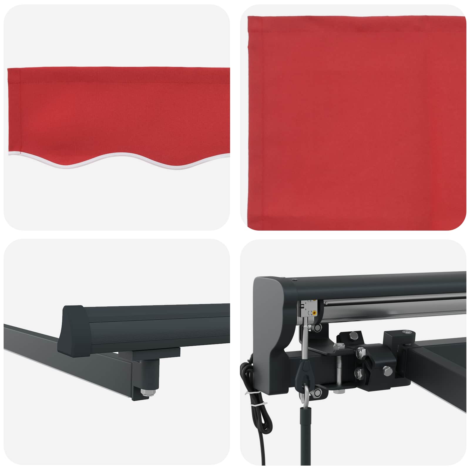 Tettuccio Elettrico Retrattile Rosso e Antracite 3 x 2,5 m