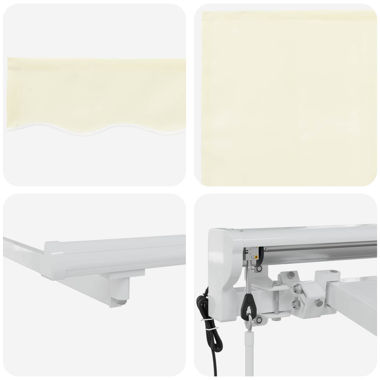 Tettuccio Elettrico Retrattile Crema e Bianco 4 × 3,5 m