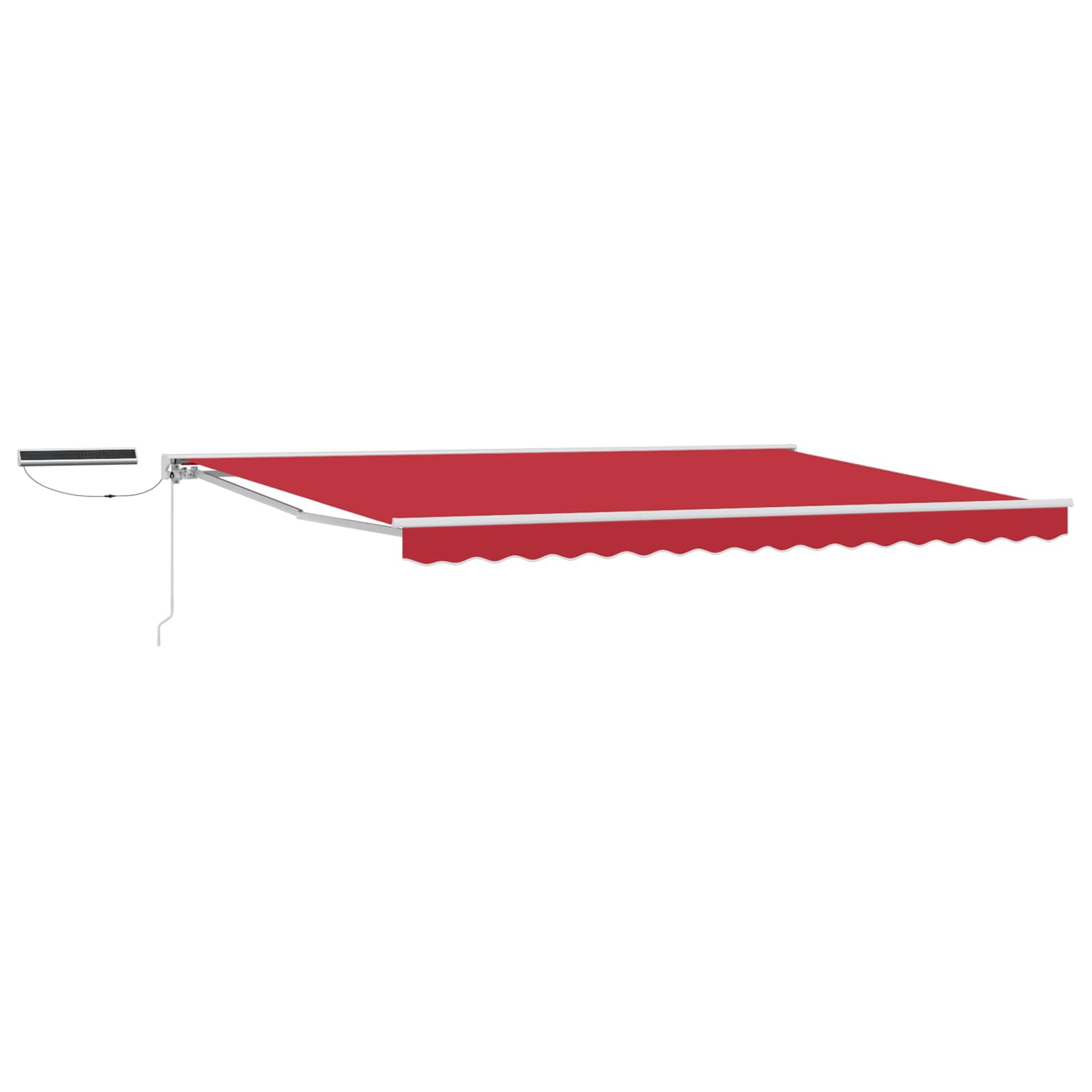 Tettuccio Elettrico Retrattile Rosso e Bianco 4 × 3,5 m