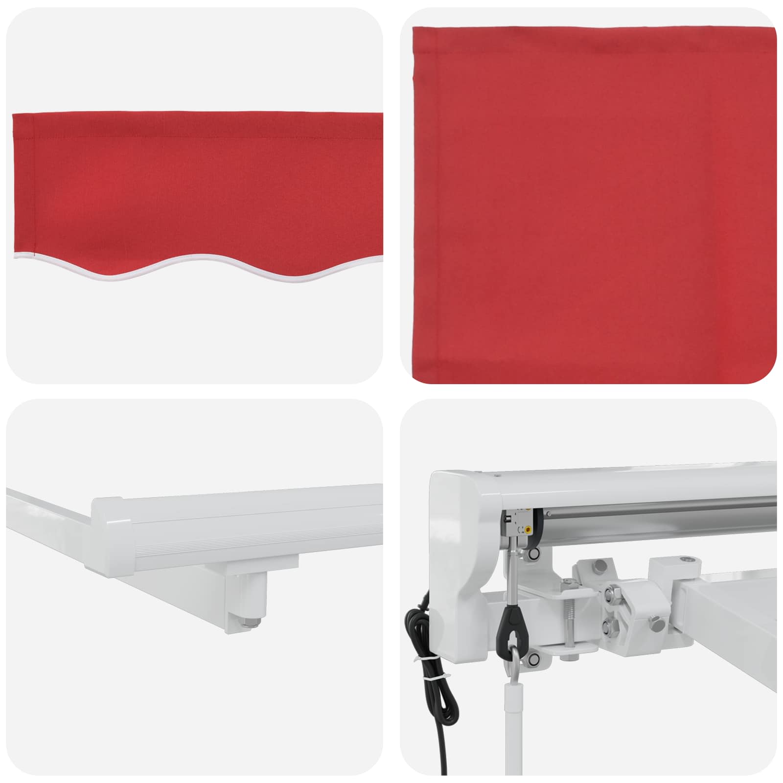 Tettuccio Elettrico Retrattile Rosso e Bianco 4 × 3,5 m