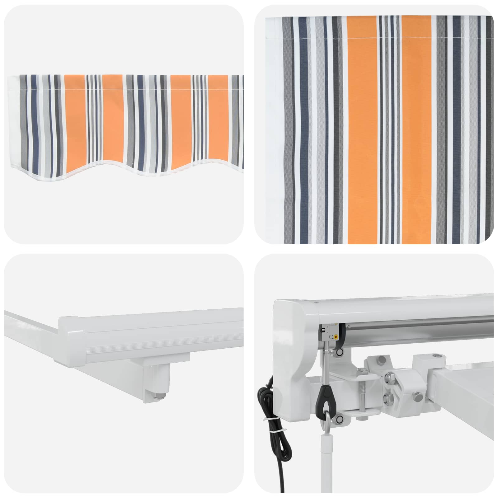 Tettuccio Elettrico Retrattile Blu, Arancione, Bianco 5 × 3,5 m